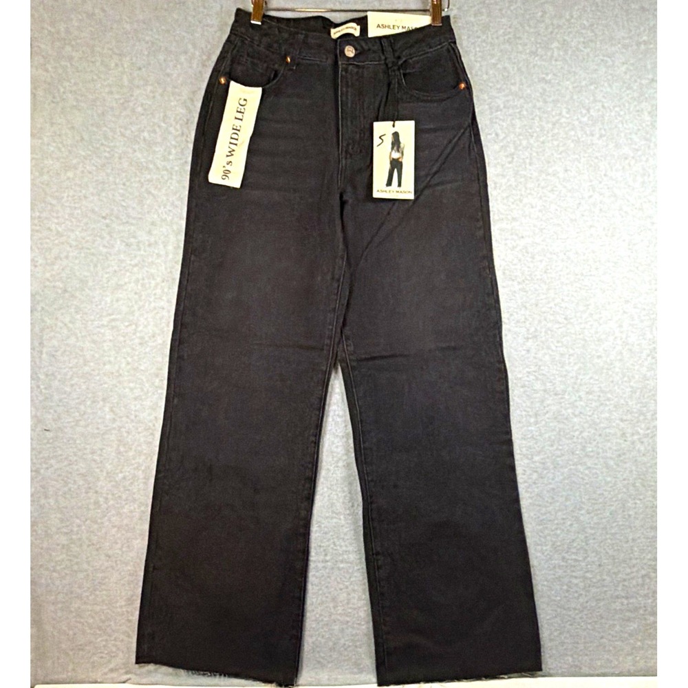 Ashley Mason Authentic 90s Wide-Leg High Rise Dark Black Jeans - Size 5/27
